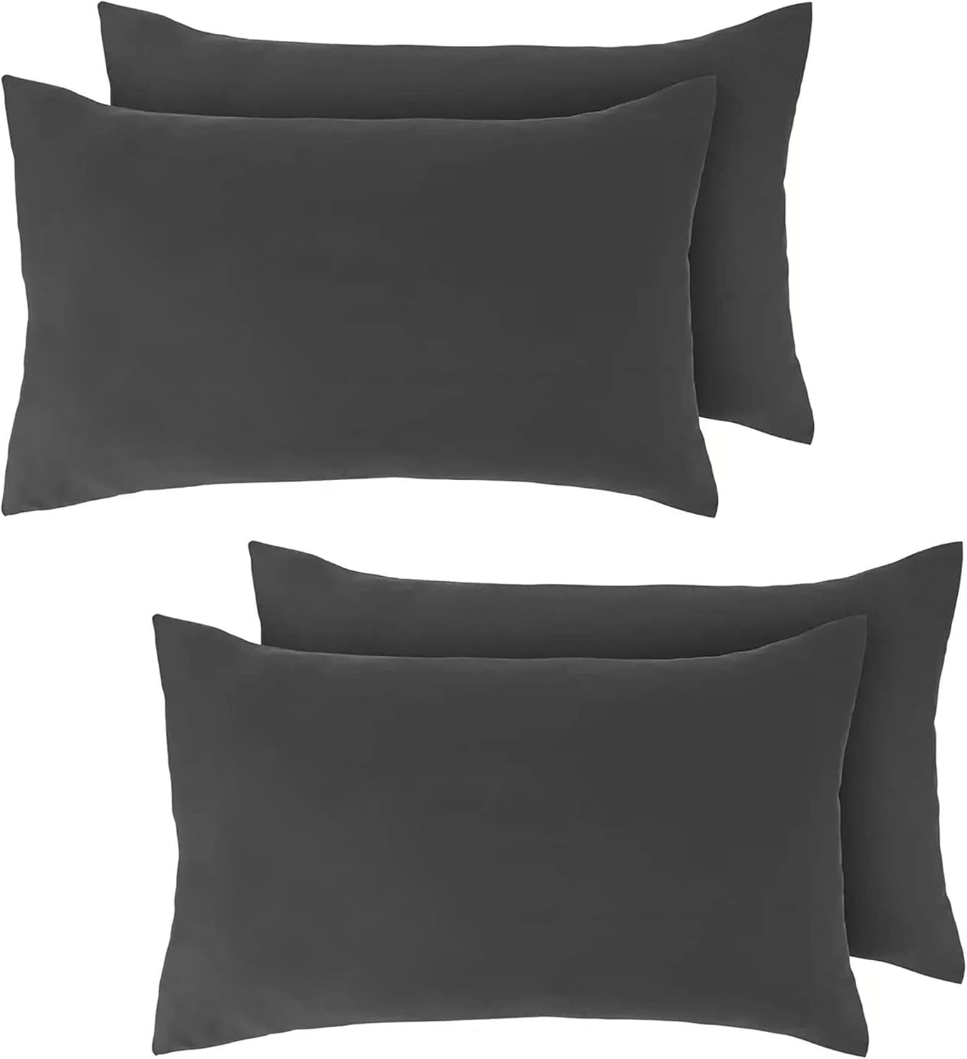 Pillow Cases 4 Pack Egyptian Cotton 200 Thread Count (Charcoal Grey)