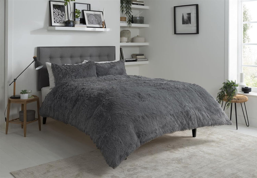 Duvet Cover Set King Charcoal
