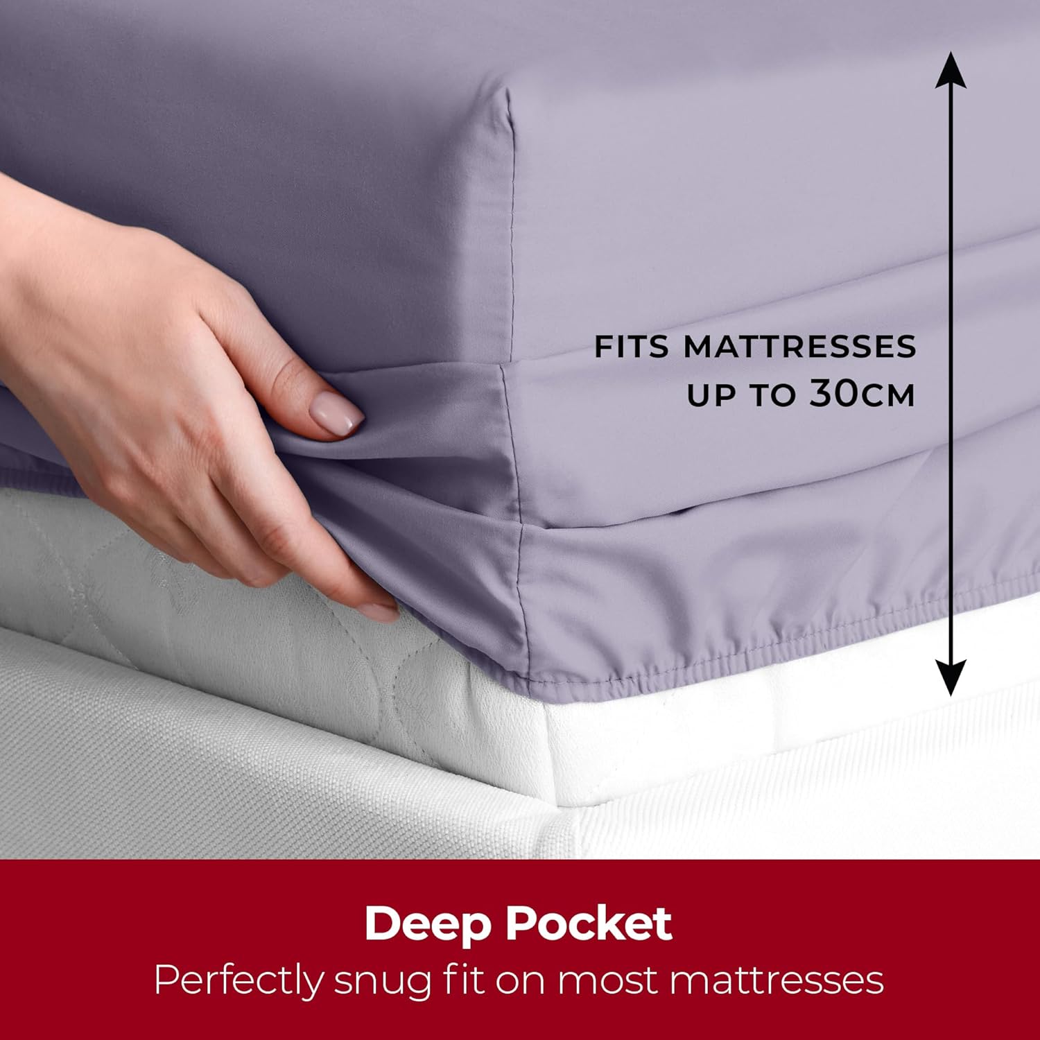 Double Fitted Sheet Brushed Microfiber 135x190 cm Lavender